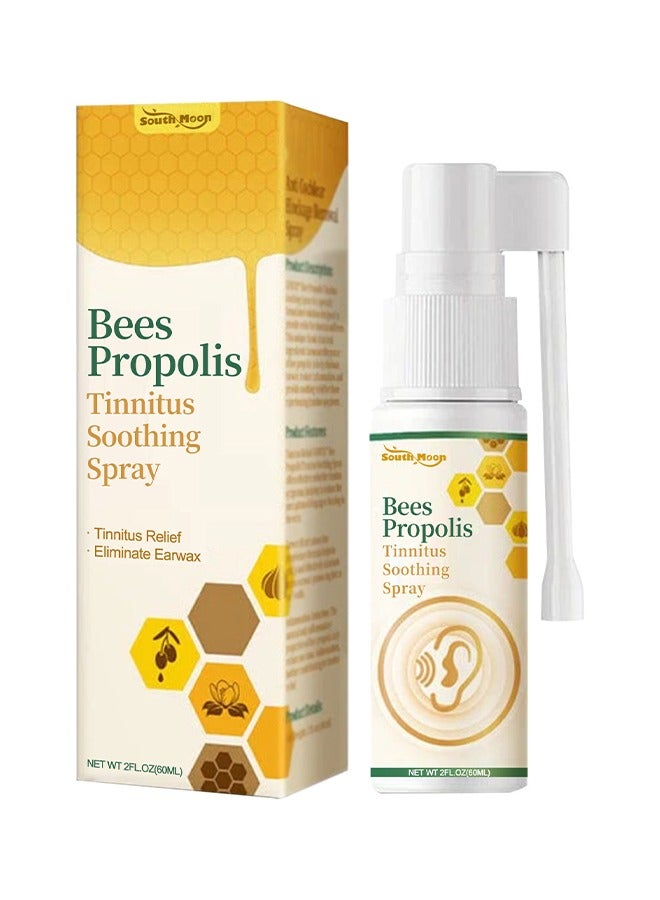 SOUTH MOON Bee Propolis Tinnitus Relief Spray, Ear Tinnitus Relief, Tinnitus Relief for Ringing Ears, Tinnitus Spray Relieves Tinnitus, Support Ear Tinnitus Relief for Women Men, Relief Ear Discomfort 60ml - Image 1