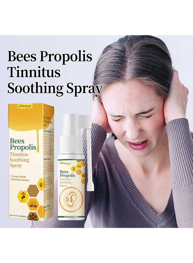 SOUTH MOON Bee Propolis Tinnitus Relief Spray, Ear Tinnitus Relief, Tinnitus Relief for Ringing Ears, Tinnitus Spray Relieves Tinnitus, Support Ear Tinnitus Relief for Women Men, Relief Ear Discomfort 60ml - Image 2