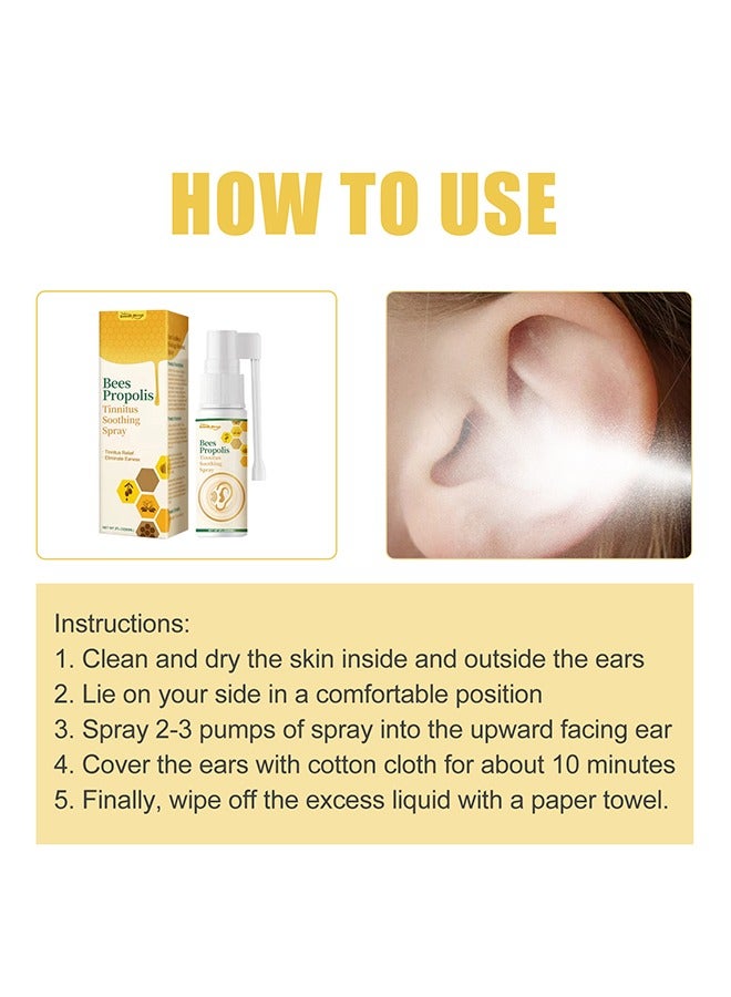 SOUTH MOON Bee Propolis Tinnitus Relief Spray, Ear Tinnitus Relief, Tinnitus Relief for Ringing Ears, Tinnitus Spray Relieves Tinnitus, Support Ear Tinnitus Relief for Women Men, Relief Ear Discomfort 60ml - Image 4