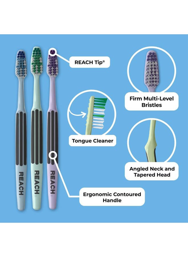 REACH فرشاة أسنان بتصميم متقدم، شعيرات قوية، عبوة قيمة تحتوي على 7 قطع - Image 2