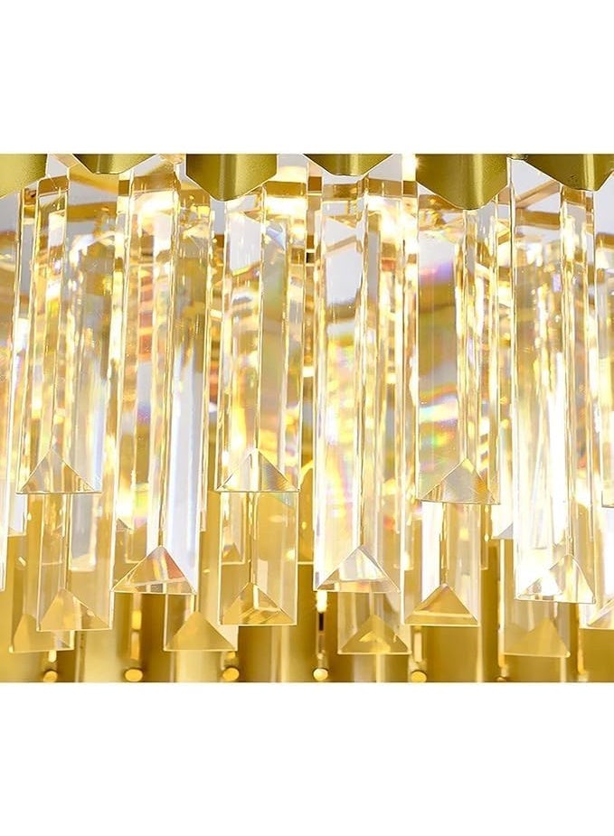 Luxury Crystal Ceiling Fan with Light, Gold Retractable Blades Chandelier Fan, Modern LED Ceiling Fan Light with Remote for Living Room Bedroom Home Decor - Image 2