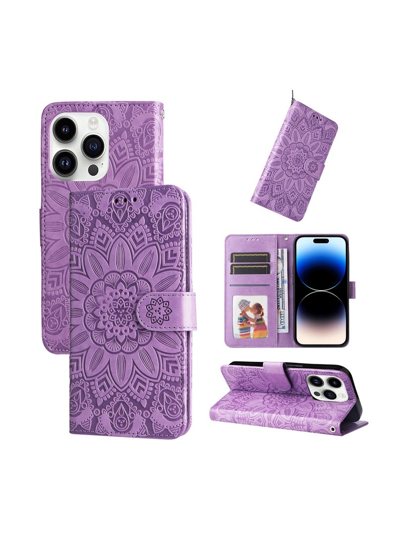 Suteni Heat Embossed Flip Cover Leather Card Slots Phone Case for iPhone - Image 3