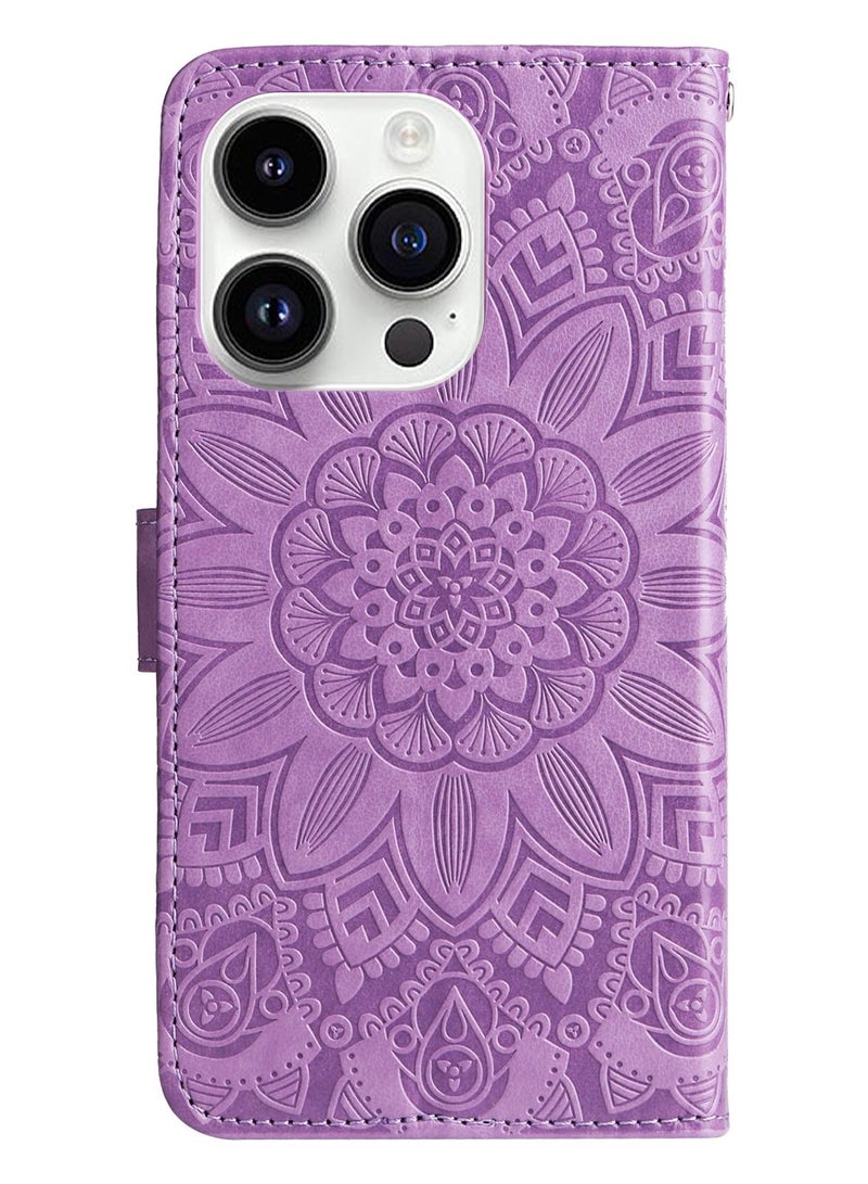 Suteni Heat Embossed Flip Cover Leather Card Slots Phone Case for iPhone - Image 2