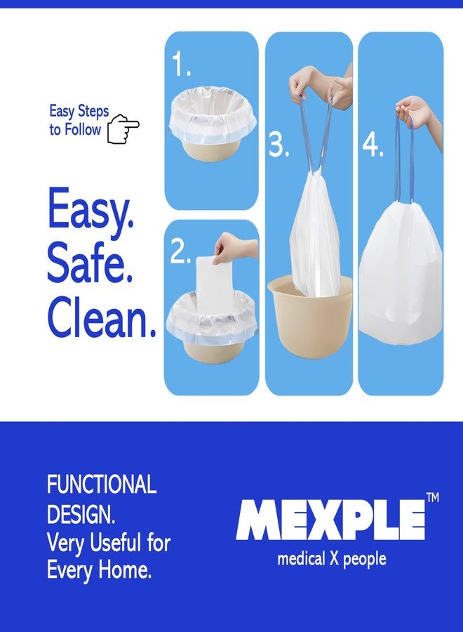 MEXPLE أكياس مرحاض MEXPLE UroLiners للاستخدام بجانب السرير مع دلو المرحاض وحوض التبول، مزودة ببطانات فائقة الامتصاص من MEXPLE | 40 كيس نفايات للاستخدام مرة واحدة، أكياس مرحاض محمولة تناسب جميع الأحجام | (40 كيس + 40 بطانة) - Image 3