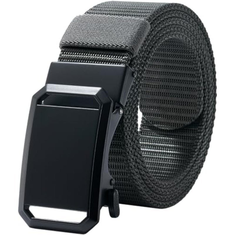 LionVII Ratchet Belts for Men - Mens Fashion Belt Nylon Fabric 1 3/8 for Casual Jeans - Adjustable Trim to Fit 27-46 Waist - Image 1