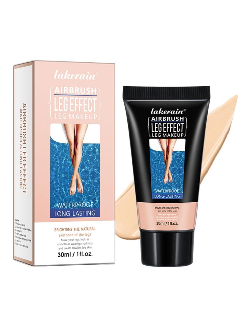 lakerain Getaria Leg Makeup Waterproof No Transfer, Leg Foundation Cover up Makeup for Varicose Veins Even Skin, Leg and Body Scar Concealer Makeup for Tattoo Cover Up 30ml(#1 Fairest Glow) - Image 1
