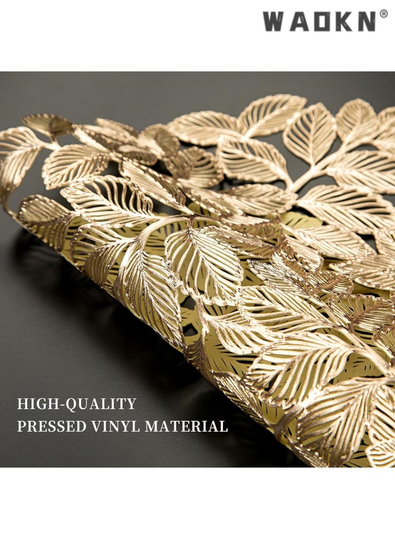 دبليو أيه أو كي أن مجموعة من 6 أجوف المضادة للانزلاق المعادن ديكور الجدول حصيرة ، والتي يمكن استخدامها لتزيين طاولة الطعام والمطبخ . - Image 3