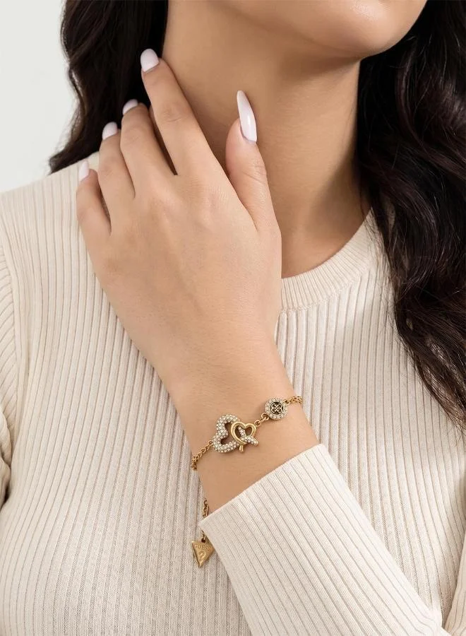 GUESS Pave Heart Chain Bracelet