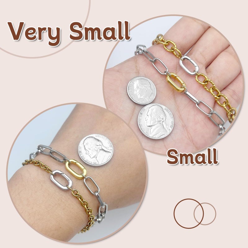 OHINGLT 10Pcs Carabiner Clip Pendant Clasps â€“ Silver Necklace Clasp and Closures, Bracelet Charm Connector for Women - Image 2