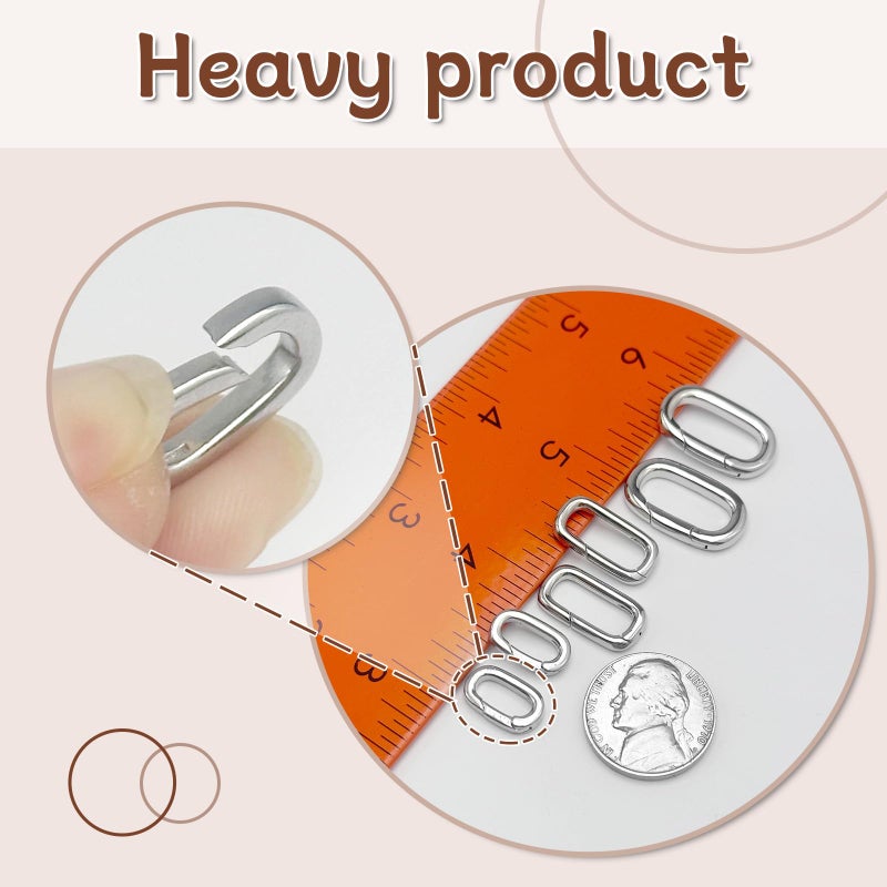 OHINGLT 10Pcs Carabiner Clip Pendant Clasps â€“ Silver Necklace Clasp and Closures, Bracelet Charm Connector for Women - Image 4