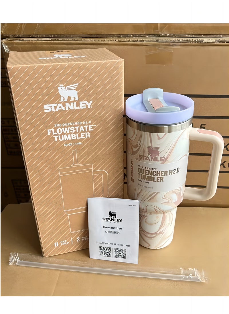 Stanley Quencher H2.0 FlowState Stainless Steel Vacuum Insulated Tumbler with Lid and Straw for Water, Iced Tea or Coffee,Smoothie and More,40 oz - Image 1