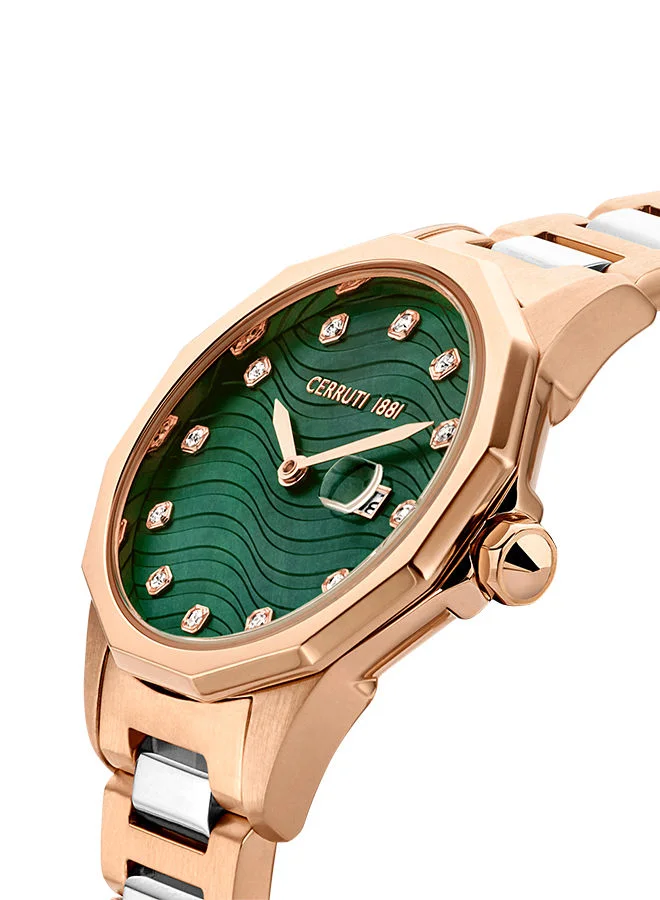 CERRUTI 1881 Jesina  30mm Women's Analog Watch with Rose gold Stainless Steel Bracelet