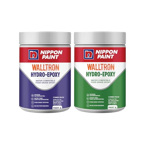 Nippon Paint Walltron Hydro Epoxy (1 KG) | 2-Component High-Performance Epoxy Waterproofing & Concrete Coating System | For Roofs, Water Tanks, Basements, Bathrooms & Damp Walls - Image 1