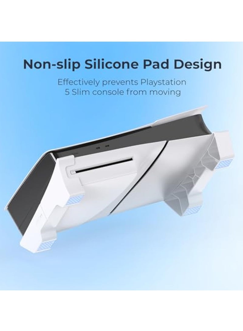 KASTWAVE Horizontal Stand, for PS5 Slim Console, ase Stand Horizontal Accessories Compatible with PS5 Slim Disc & Digital Edition, Base Stand for PS5 Accessories, White - Image 5