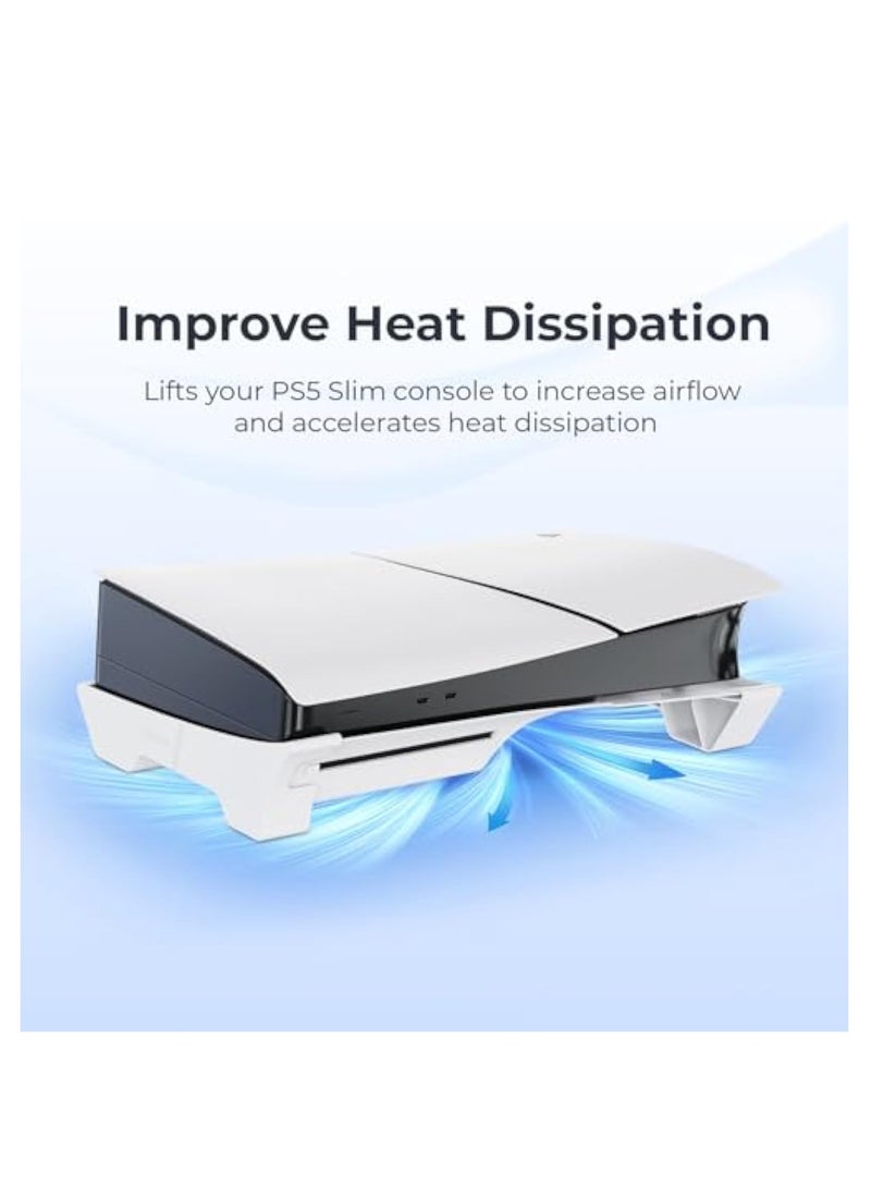 KASTWAVE Horizontal Stand, for PS5 Slim Console, ase Stand Horizontal Accessories Compatible with PS5 Slim Disc & Digital Edition, Base Stand for PS5 Accessories, White - Image 3