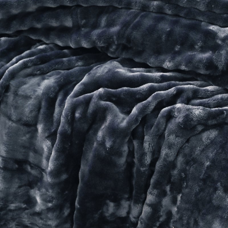 MORANO Lush Soft Blanket | Double Size 220x240 cm | Plush Bubble Texture 380 gsm | Color - Galaxy Blue | Ideal for Beds, Sofa or Travel - Image 2