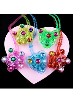 OUYoo 12 Pieces Kids Party Favors Pop Bracelet Spinner, LED Light Up Stress Relief Bracelet Glow in the Dark, Sensory Toys Neon Party Favors Classroom Prizes  - Image 1