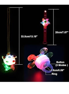 OUYoo 12 Pieces Kids Party Favors Pop Bracelet Spinner, LED Light Up Stress Relief Bracelet Glow in the Dark, Sensory Toys Neon Party Favors Classroom Prizes  - Image 3