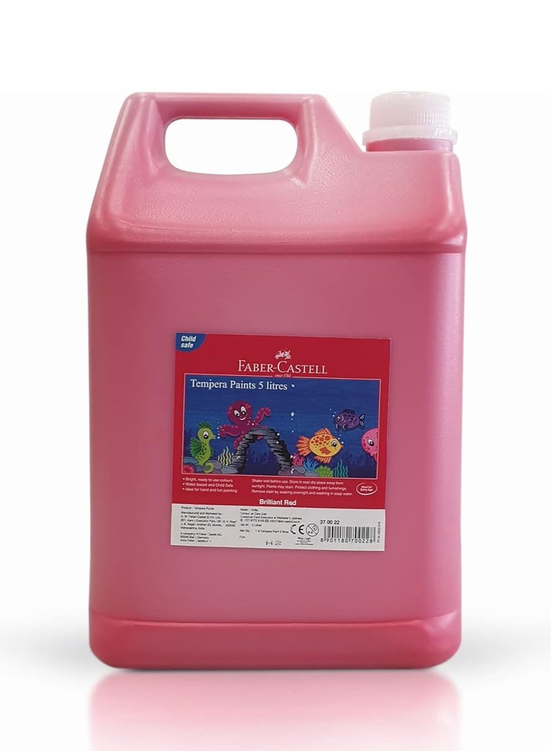 طلاء تيمبرا جاهز للخلط سعة 5 لترات، اللون الأحمر اللامع