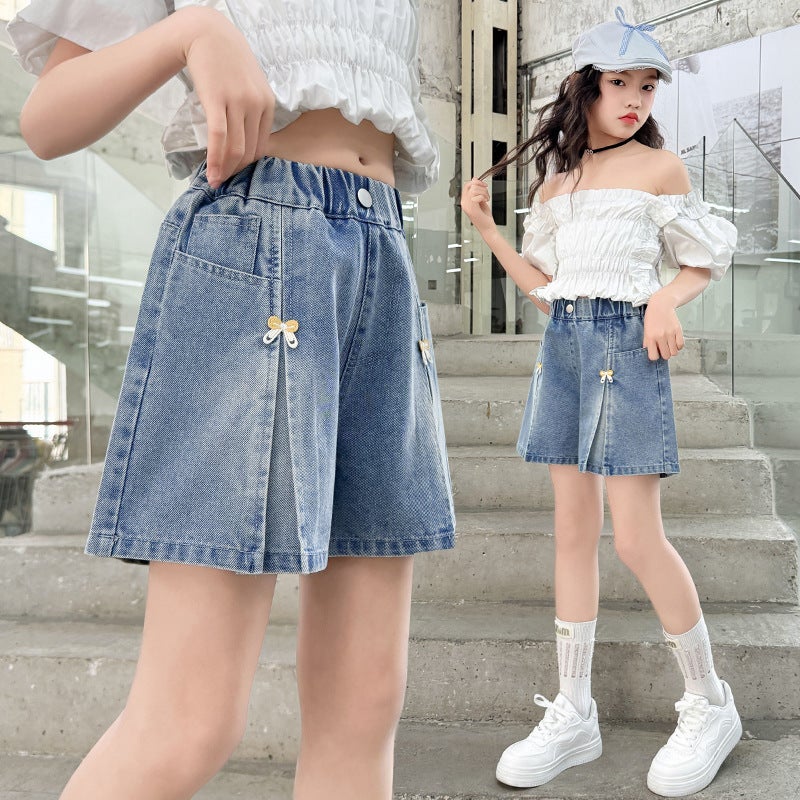 Girl'S Denim Shorts Summer Children'S Loose Denim Pants 2025 Arrival Korean Style Girl'S Summer Wear Thin - Image 5