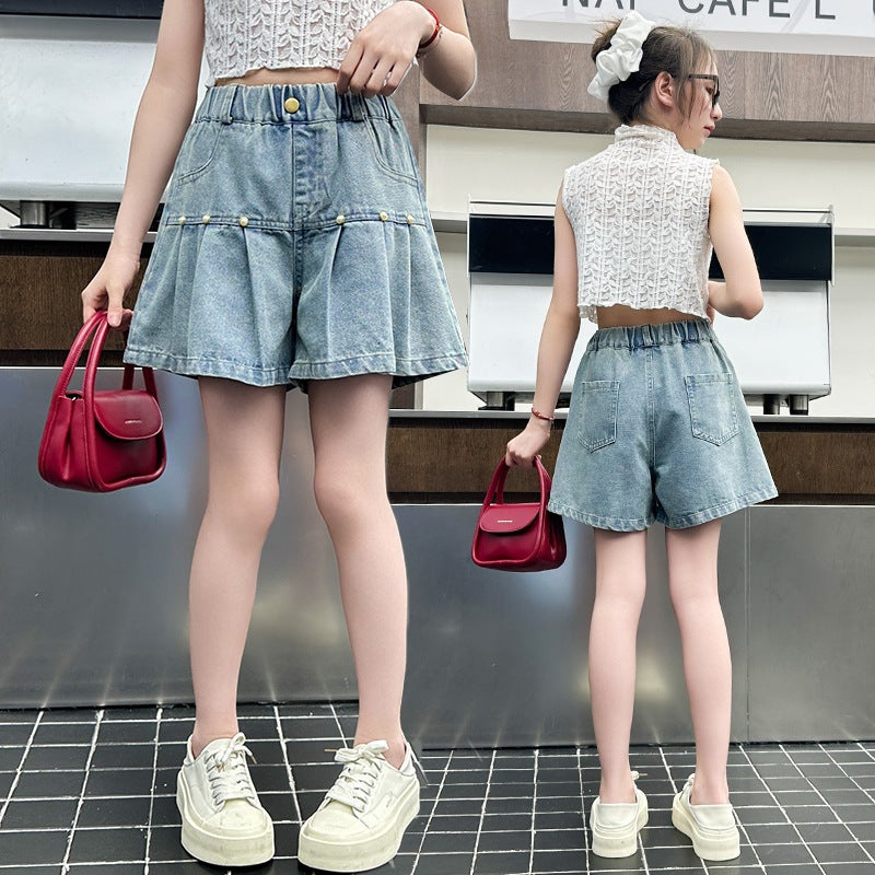 Girl'S Denim Shorts Summer Children'S Loose Denim Pants 2025 Arrival Korean Style Girl'S Summer Wear Thin - Image 4