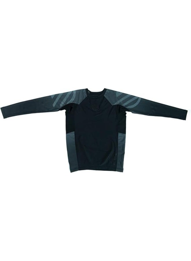 Sanabul  Kids Long Sleeve Rash Guard – Comfortable, Durable, SPF 50 Protection, Ideal for BJJ, MMA & Martial Arts – Black, 2XL - Image 2