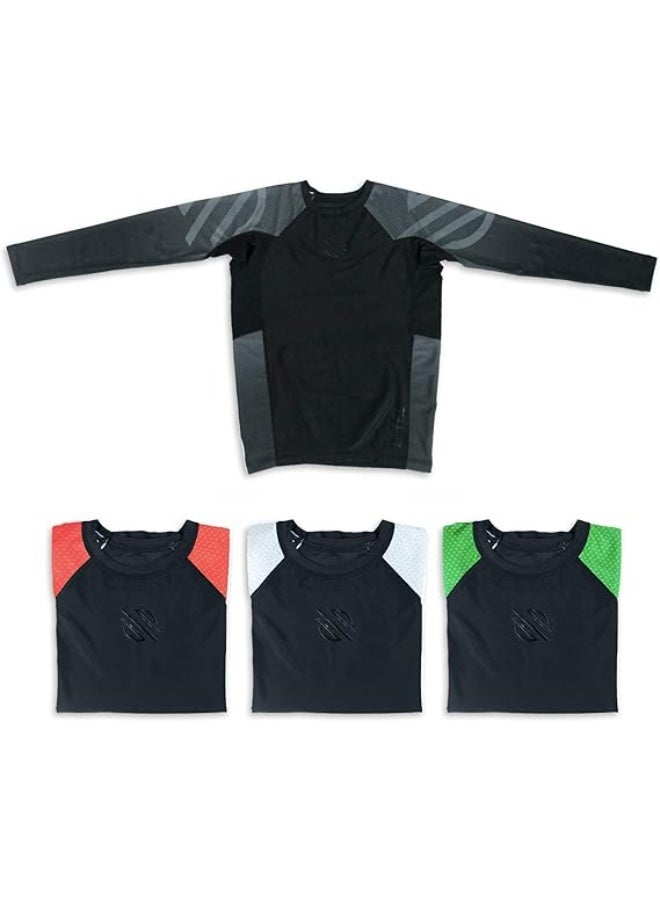 Sanabul  Kids Long Sleeve Rash Guard – Comfortable, Durable, SPF 50 Protection, Ideal for BJJ, MMA & Martial Arts – Black, 2XL - Image 1