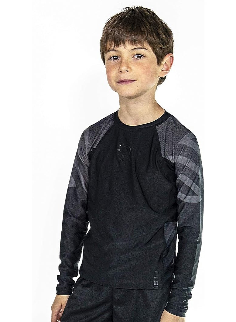 Sanabul  Kids Long Sleeve Rash Guard – Comfortable, Durable, SPF 50 Protection, Ideal for BJJ, MMA & Martial Arts – Black, 2XL - Image 4
