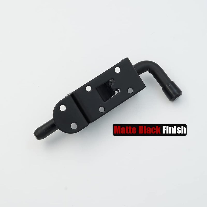 JQK Spring Loaded Latch Pin, 304 Stainless Steel Barrel Bolt Thickened 2mm Door Lock, 5 Inch Black (2 Pack), HSB300-BK-P2 - Image 5