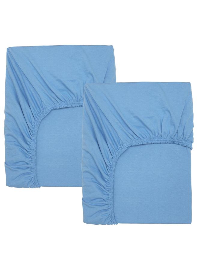 erorex Fitted sheet for cot, light blue, 60x120 cm - Image 1
