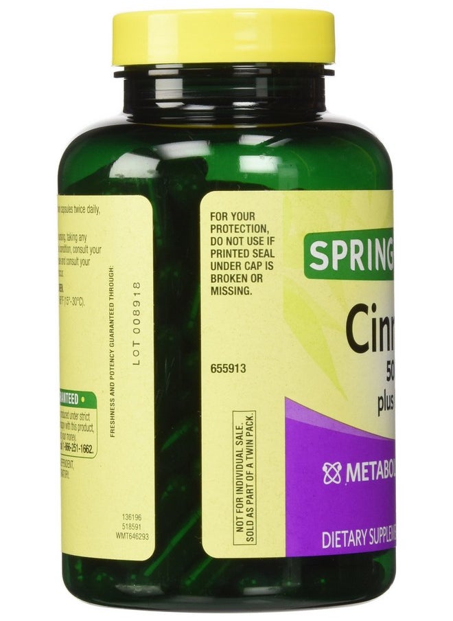 SPRING VALLEY - Cinnamon 500Mg Plus Chromium Twin Pack 2 Bottles Of 180 Capsules - Image 1