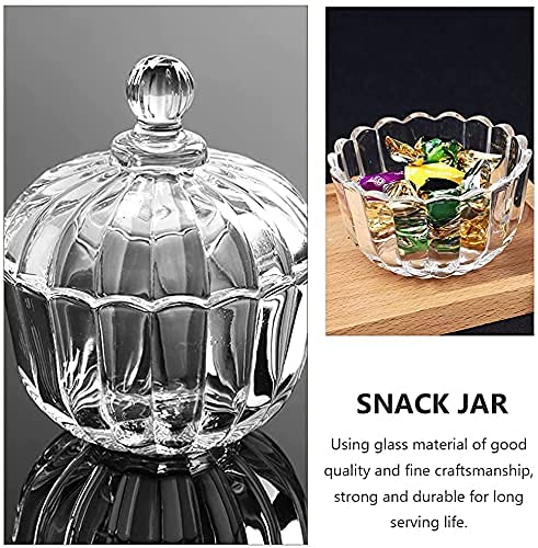 WRINGO Premium Crystal Candy Bowl, Decorative Cookie Jar With Lid, Jewelry Dish, Covered Candy Jar for Buffet, Kitchen, Office Desk, 400 Ml - Image 4