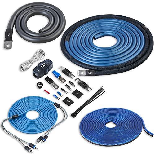 NVX True 1/0 Gauge AWG 100% OFC Complete Amplifier Wiring Kit with 2-Channel RCA Cable - XKIT02 - Image 1