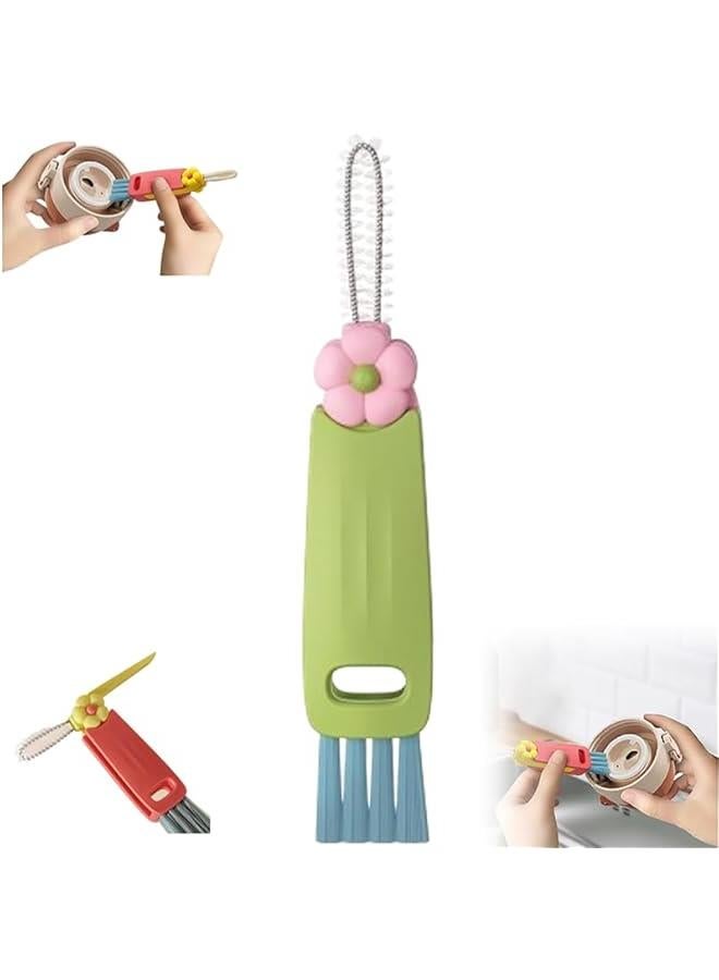 3 in 1 Cup Lid Cleaning Brush, 2024 Upgrade Cup Cleaning Brush Portable Crevice Cleaning Brush Set for Baby Bottle Gap Tight Spaces Cup, Multifunctional Cleaning Brush Cup Lid Cleaner - Image 1