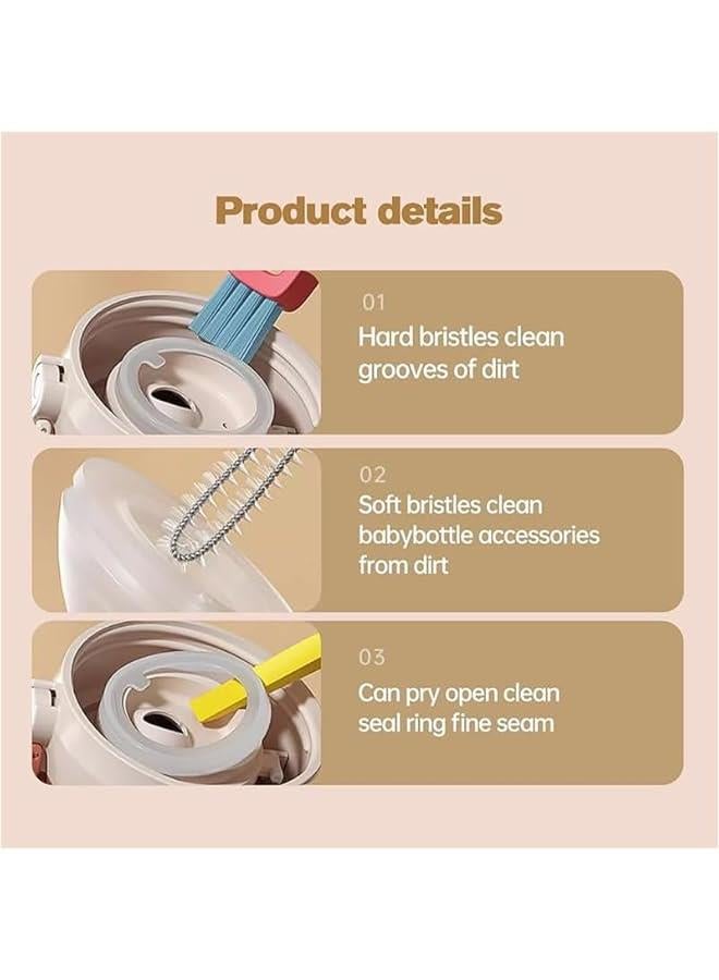 3 in 1 Cup Lid Cleaning Brush, 2024 Upgrade Cup Cleaning Brush Portable Crevice Cleaning Brush Set for Baby Bottle Gap Tight Spaces Cup, Multifunctional Cleaning Brush Cup Lid Cleaner - Image 3