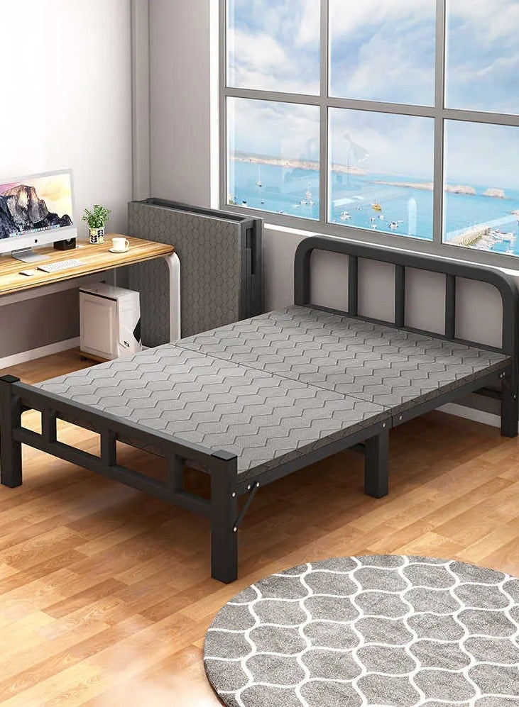 Generic Folding bed installation-free,plank bed, Portable Foldable Beds Strong Sturdy Frame,lunch break bed, simple bed, iron bed,Home and Office economy bed 100x190cm  - Image 4