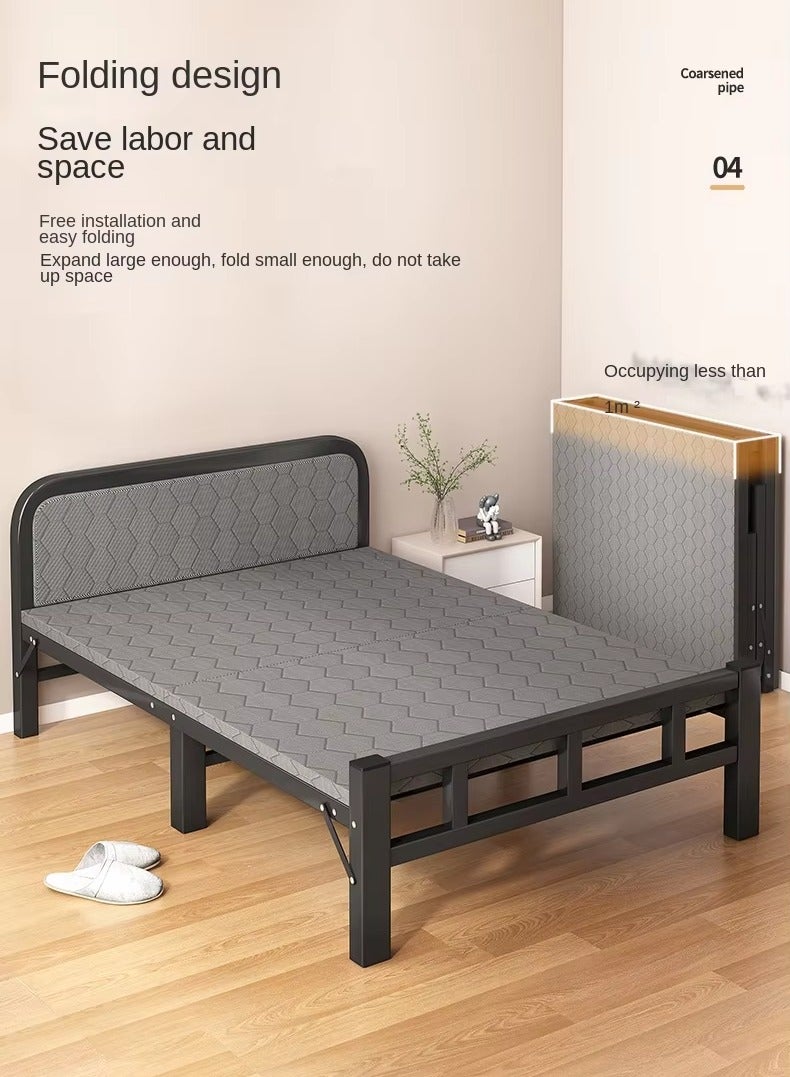 Generic Folding bed installation-free,plank bed, Portable Foldable Beds Strong Sturdy Frame,lunch break bed, simple bed, iron bed,Home and Office economy bed 100x190cm  - Image 2