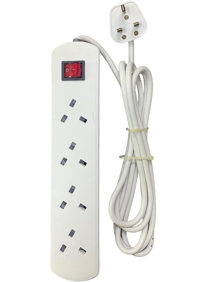 MISHKAT AL Mishkat Power Extension Cord, 3M Cable, 4 Sockets – With Overload Protection - Image 1