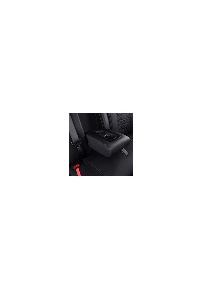 YIERTAI RAM Waterproof Faux Leather Rear Seat Cover for 2009-2026 Pickup Trucks - Black-Red - Image 3