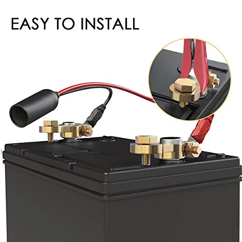 LEICESTERCN Battery Terminal Connectors Brass Copper Car Battery Terminal Ends Top Post Positive Negative Set for Auto Van Vehicle Marine Boat Camper Truck - Image 5