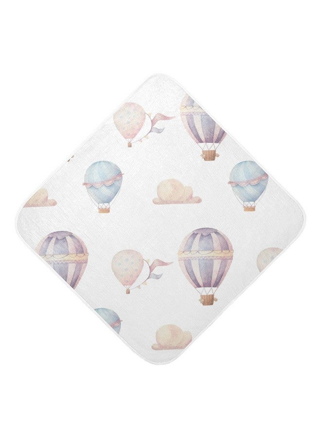 WELLDAY Watercolor Hot Air Balloon Baby Towel Ultra Soft Hooded Towels for Babies - Ultra Absorbent Cotton Bath Towels 30x30 Inch - Image 2