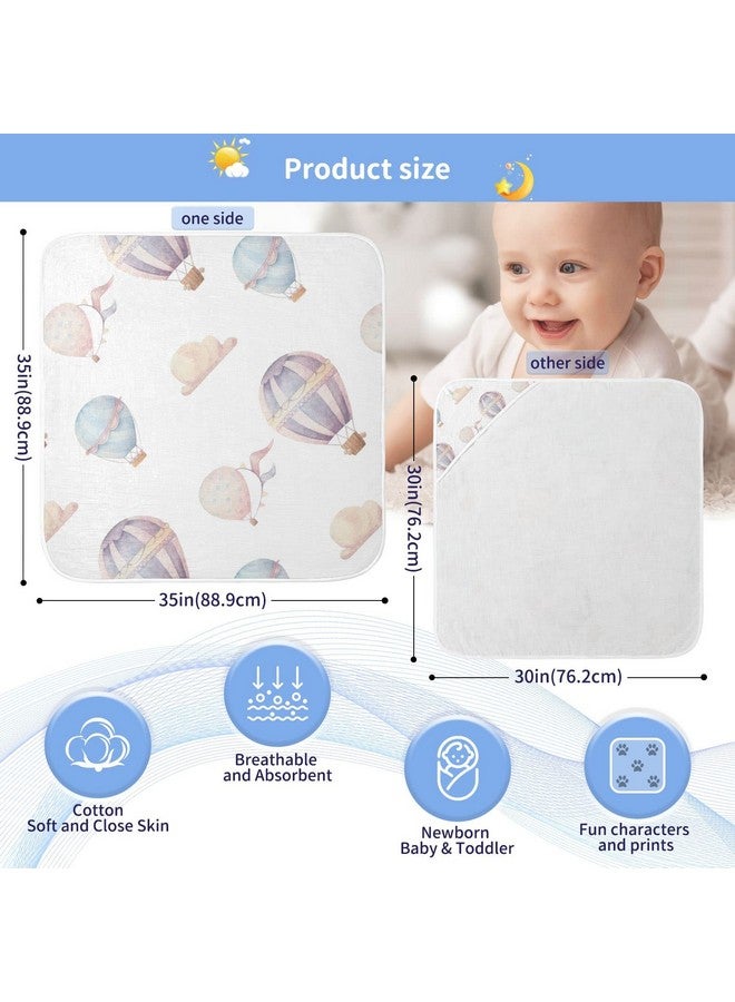 WELLDAY Watercolor Hot Air Balloon Baby Towel Ultra Soft Hooded Towels for Babies - Ultra Absorbent Cotton Bath Towels 30x30 Inch - Image 4