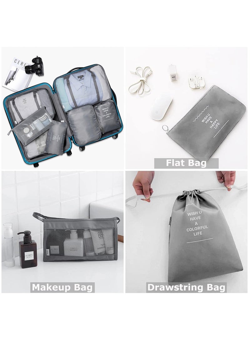 rayze Packing Cubes, 7 Set Travel Storage Bags for Clothes, Lightweight Luggage Travel Packing Organizers for Clothing Sorting, Travel Accessories (Grey) - Image 4