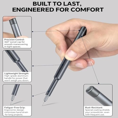 Rexez 24 in 1 Mini Screwdriver's Set with Case, Small Screwdriver Set's of Flathead and Phillips, Screwdrivers Magnetic Micro Screwdriver Kit, Screwdriver Set for Electronics - Image 3