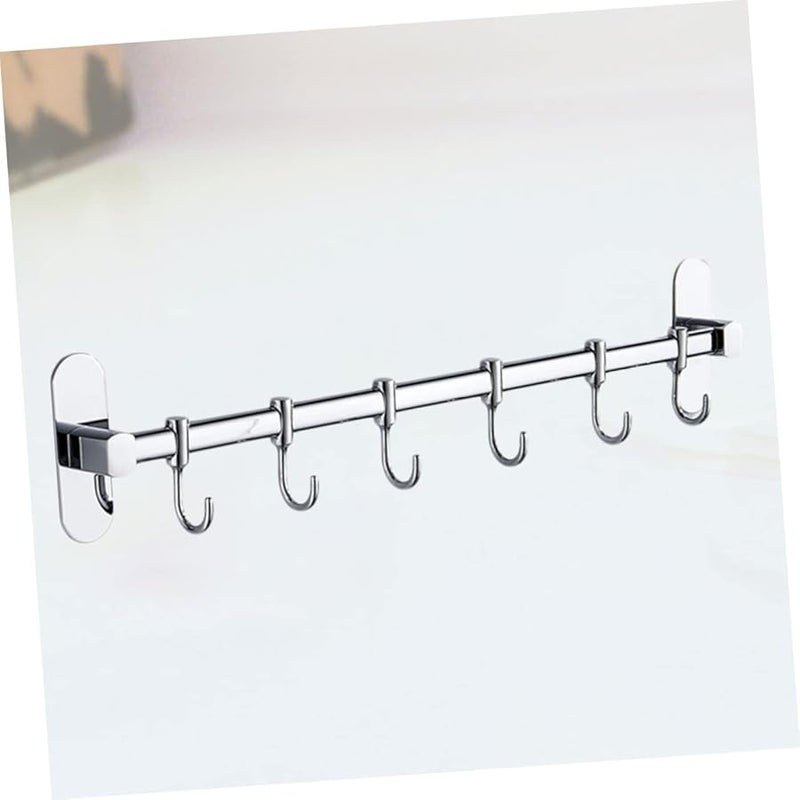 Stainless Steel Wall Mounted Storage Rack Hooks 40X6CM for Kitchen Decor - Image 4