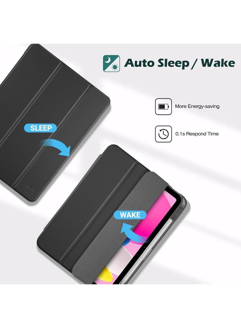 فوميمو بروكيس حافظة لجهاز ايباد (A16) الجيل 11 11 انش 2025/10 10.9 انش 2022 مع حامل قلم، حافظة هايبرد ايباد 11 10 مع ظهر شفاف، تدعم الاستيقاظ/النوم التلقائي - اسود - Image 5