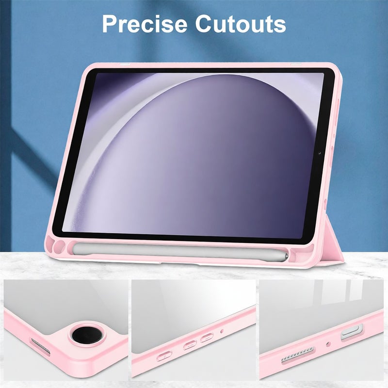 8.7/11-Inch Tablet Case For Samsung Galaxy Tab A9(SM-X110 / SM-X115) / A9 plus(X210/ SM-X216 / SM-X218) with Pen Slot / Wake Up Function Tri-folding Transparent Tablet Case - Image 2
