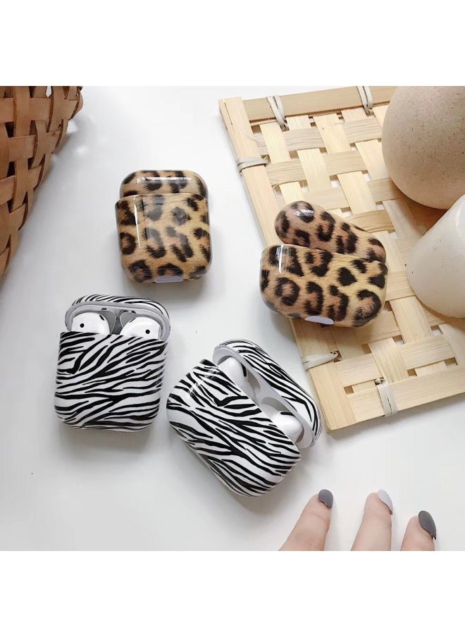 Personalized Leopard Print AirPods Pro Protective Shell For Apple Headset 1/2 Generation Wireless Bluetooth Headset 3 Generation-Color:Zebra Pattern-Applicable Model:AirPods1/2nd Generation