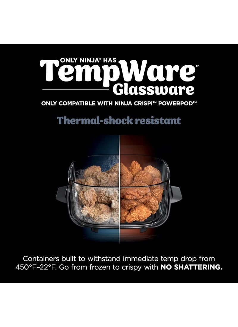 Ninja Ninja 6 Cup TempWare Glass Container with LeakProof Storage lid Compatible with Ninja Crispi Portable Cooking System Microwave Freezer and Dishwasher Safe PFAS Free Glass Cooking Surface  - Image 3