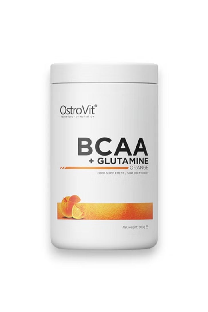 OstroVit بي سي إيه إيه + جلوتامين، نكهة البرتقال، 500 جرام